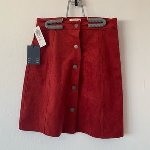 NWT Wilfred Red Suede Skirt